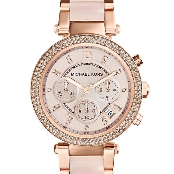 Michael Kors Women's Parker Blush and Rose Watch - Picture 1 of 3